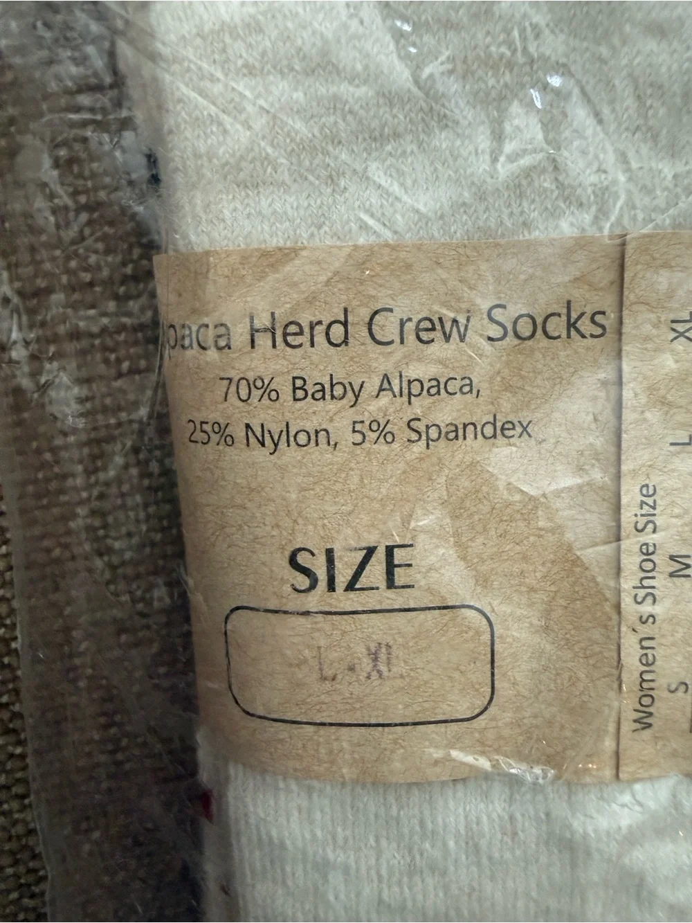 Men’s Alpaca Socks - Cream with Red Accents